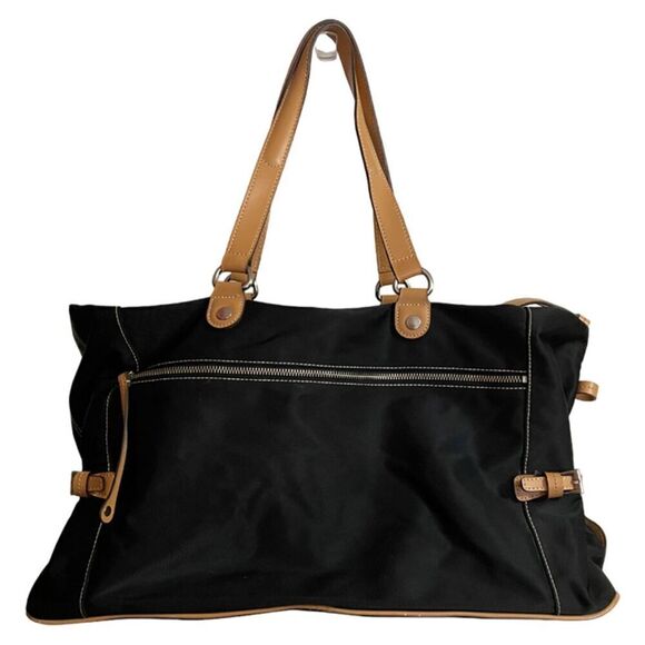 Maxx New York Large Black Nylon Weekender Tote - Picture 1 of 16